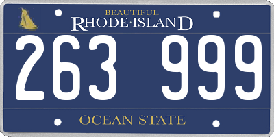 RI license plate 263999