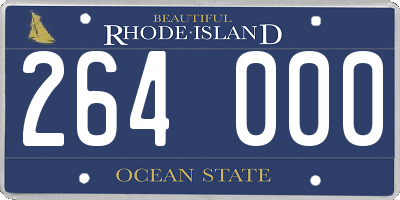 RI license plate 264000