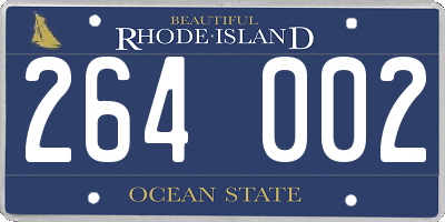 RI license plate 264002