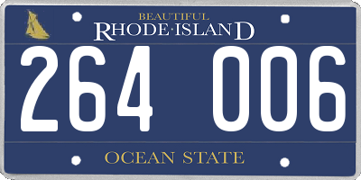 RI license plate 264006