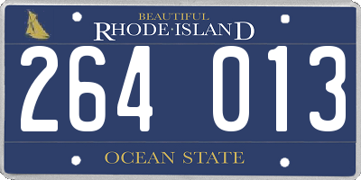 RI license plate 264013