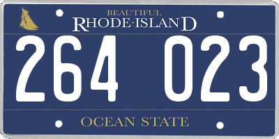 RI license plate 264023