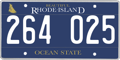 RI license plate 264025