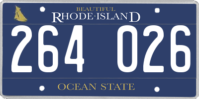 RI license plate 264026