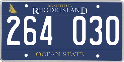 RI license plate 264030