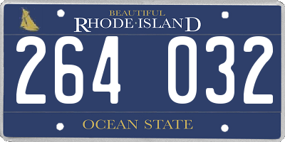 RI license plate 264032