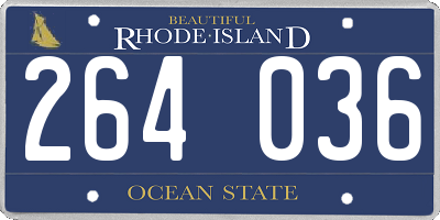 RI license plate 264036