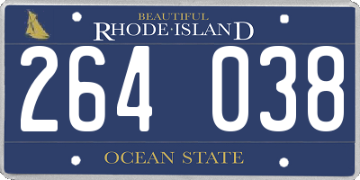 RI license plate 264038