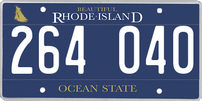 RI license plate 264040