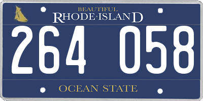 RI license plate 264058