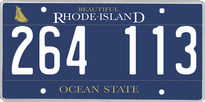 RI license plate 264113
