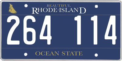 RI license plate 264114