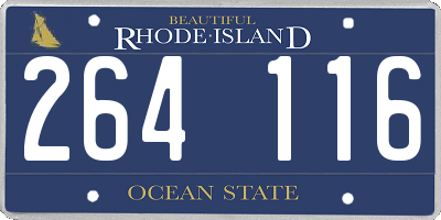 RI license plate 264116