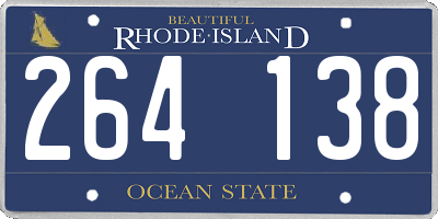 RI license plate 264138