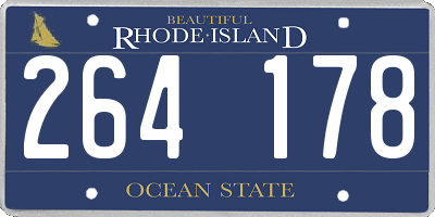 RI license plate 264178