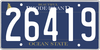 RI license plate 26419