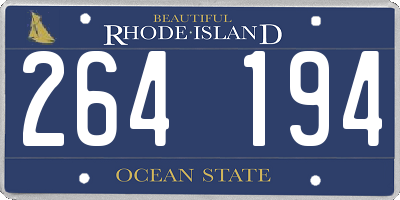 RI license plate 264194