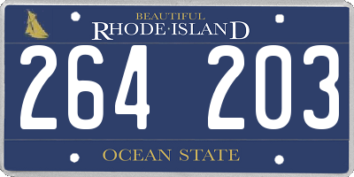 RI license plate 264203