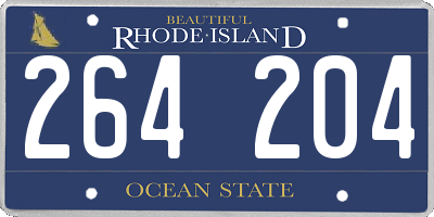 RI license plate 264204