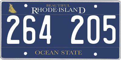 RI license plate 264205