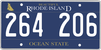RI license plate 264206