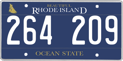 RI license plate 264209