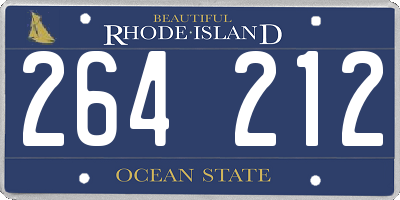 RI license plate 264212