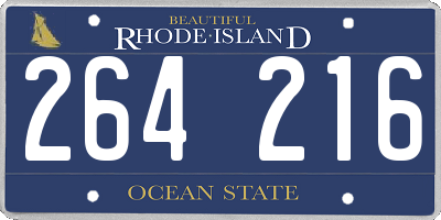 RI license plate 264216