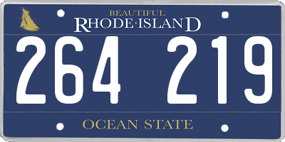 RI license plate 264219