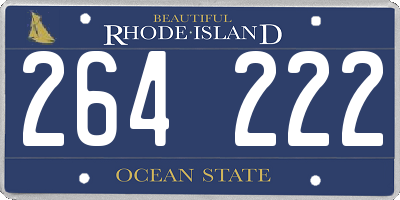 RI license plate 264222