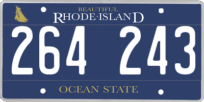 RI license plate 264243
