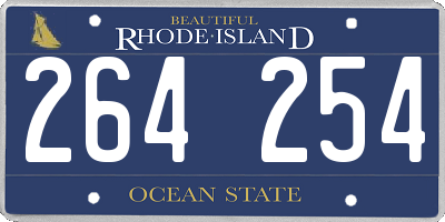 RI license plate 264254