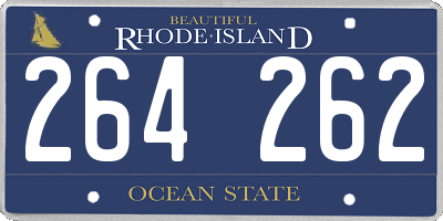 RI license plate 264262