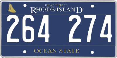 RI license plate 264274