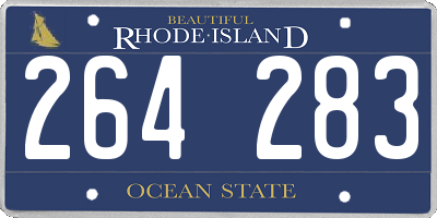 RI license plate 264283