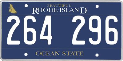 RI license plate 264296