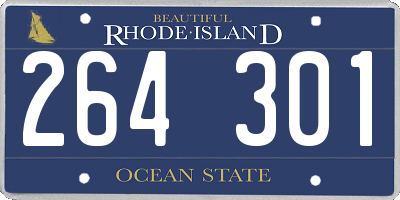 RI license plate 264301