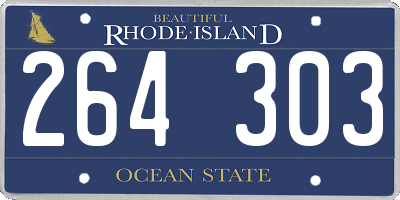 RI license plate 264303