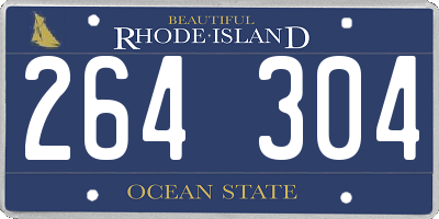 RI license plate 264304