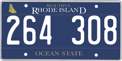 RI license plate 264308