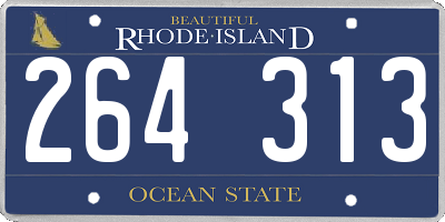 RI license plate 264313