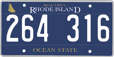 RI license plate 264316