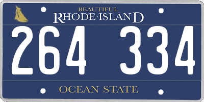 RI license plate 264334