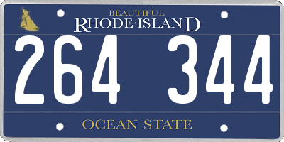 RI license plate 264344