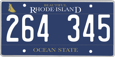 RI license plate 264345