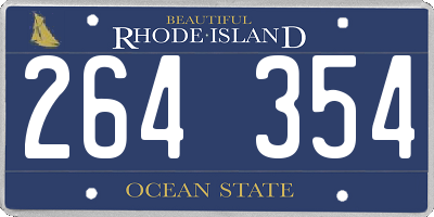 RI license plate 264354