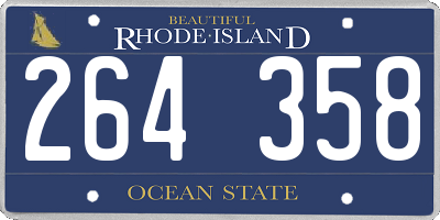 RI license plate 264358