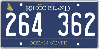 RI license plate 264362