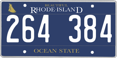 RI license plate 264384