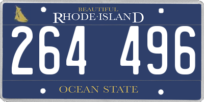 RI license plate 264496